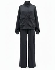 Lise Viscose Co-ord Set – High Neck  Voile