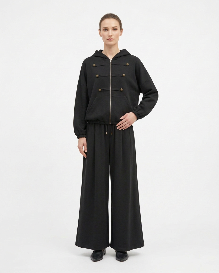 Lumine Viscose Co-ord Set – Relaxed Fit Hooded  Voile