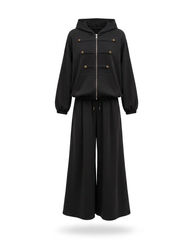 Lumine Viscose Co-ord Set – Relaxed Fit Hooded  Voile