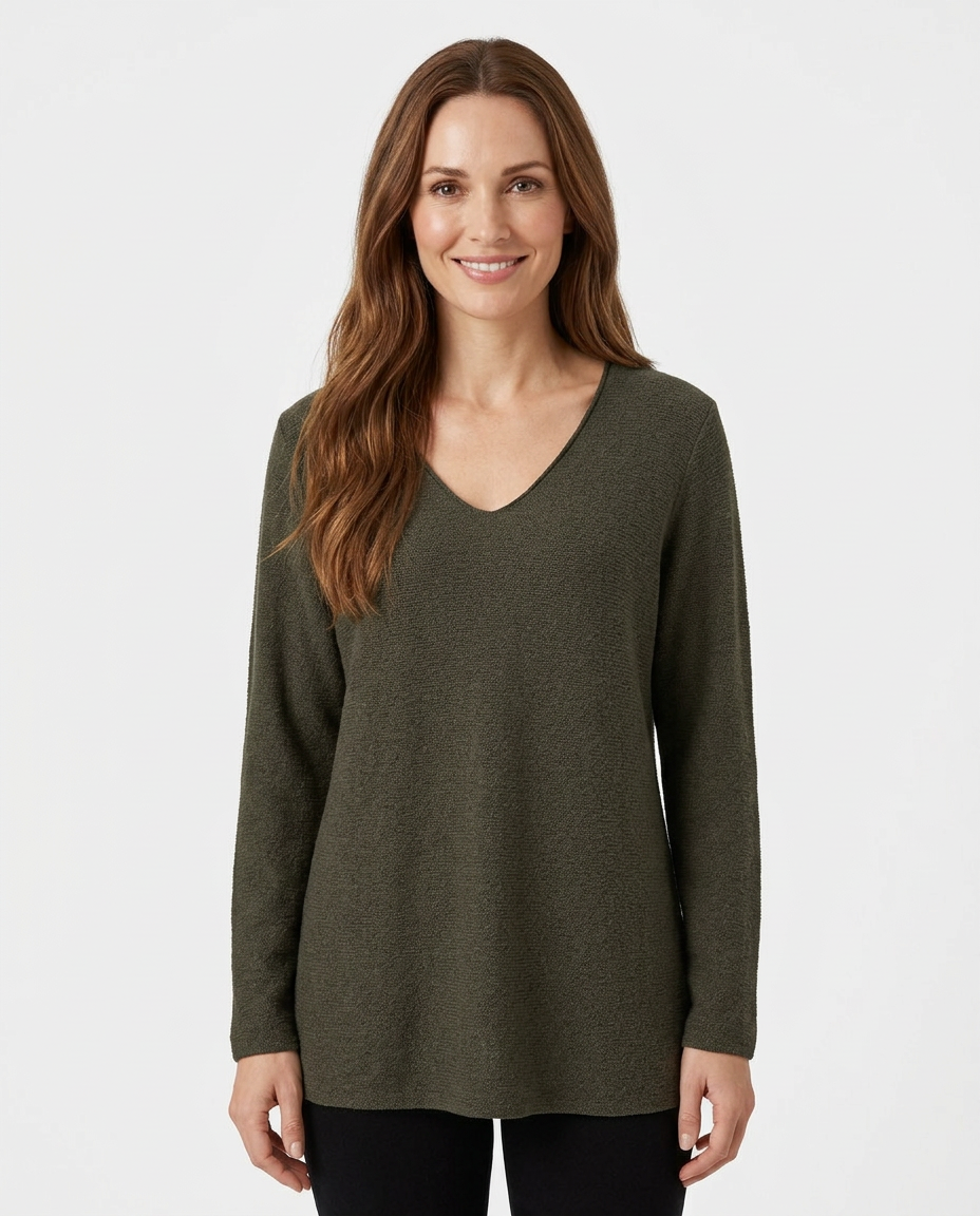 Marise Viscose Blouse – Pull-On V-Neck  Voile