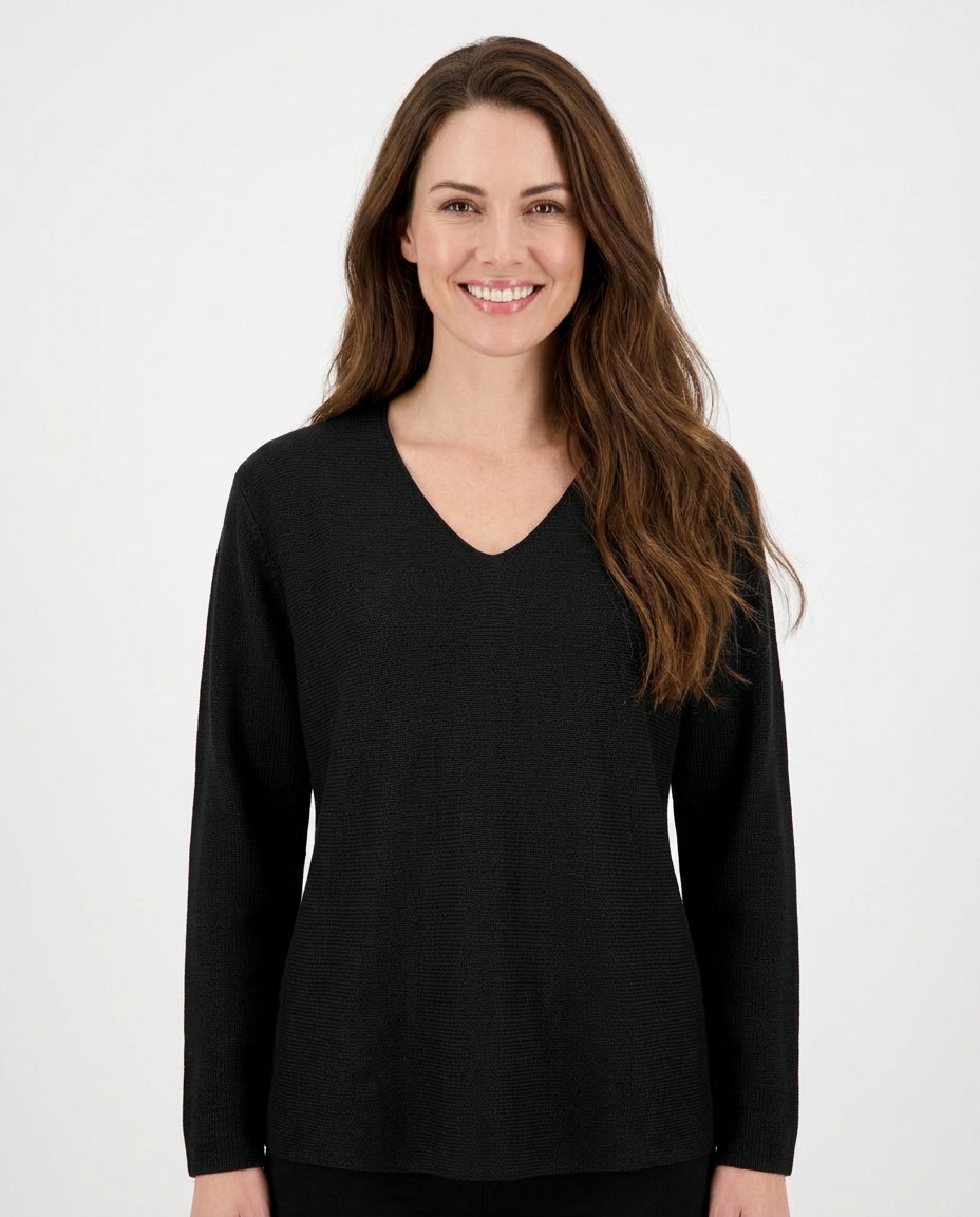 Marise Viscose Blouse – Pull-On V-Neck  Voile
