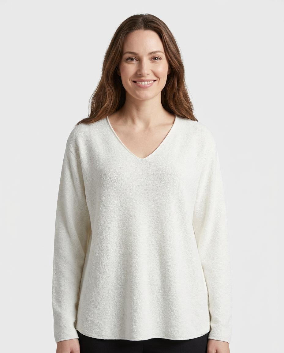 Marise Viscose Blouse – Pull-On V-Neck  Voile