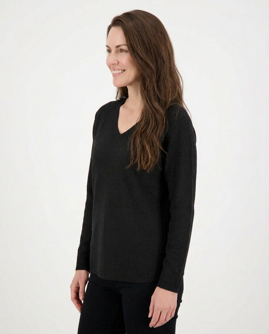 Marise Viscose Blouse – Pull-On V-Neck  Voile