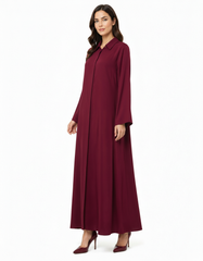Amelie Viscose Maxi Dress – Button-Front Collared  Voile