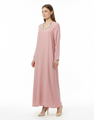 Ines Viscose Maxi Dress – Oversized V-Neck  Voile