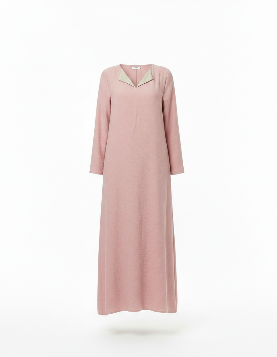 Ines Viscose Maxi Dress – Oversized V-Neck  Voile
