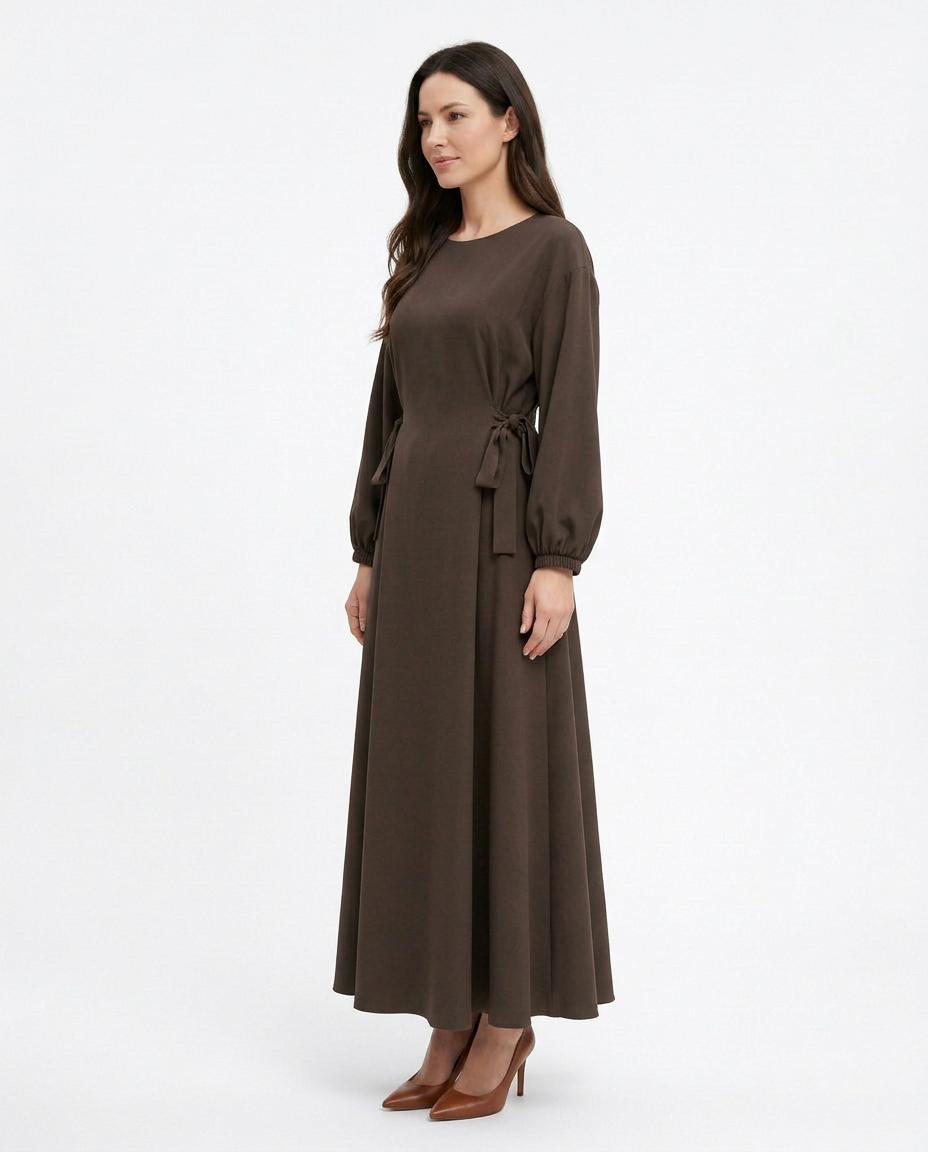 Mabelle Everyday Maxi Dress – Pull-On Long Sleeve  Voile