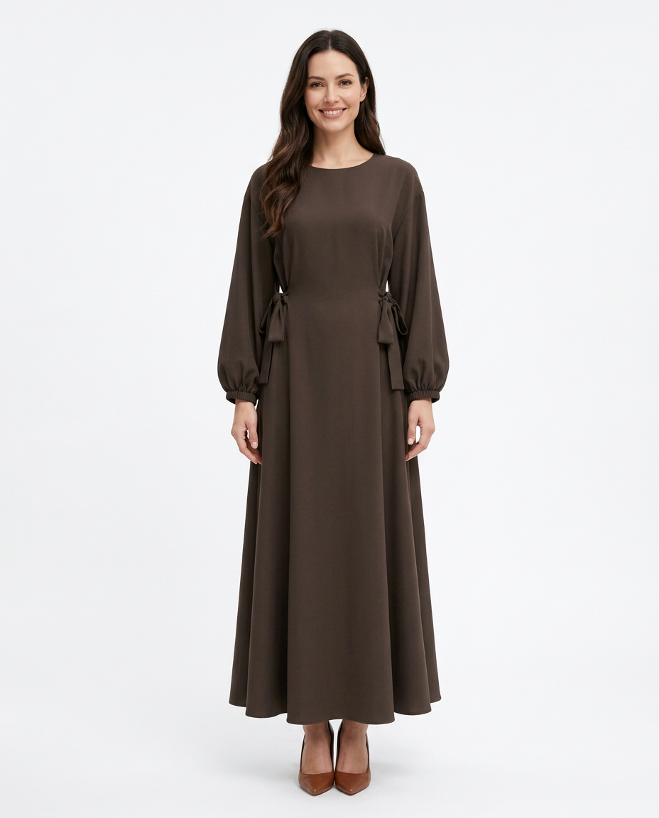 Mabelle Everyday Maxi Dress – Pull-On Long Sleeve  Voile