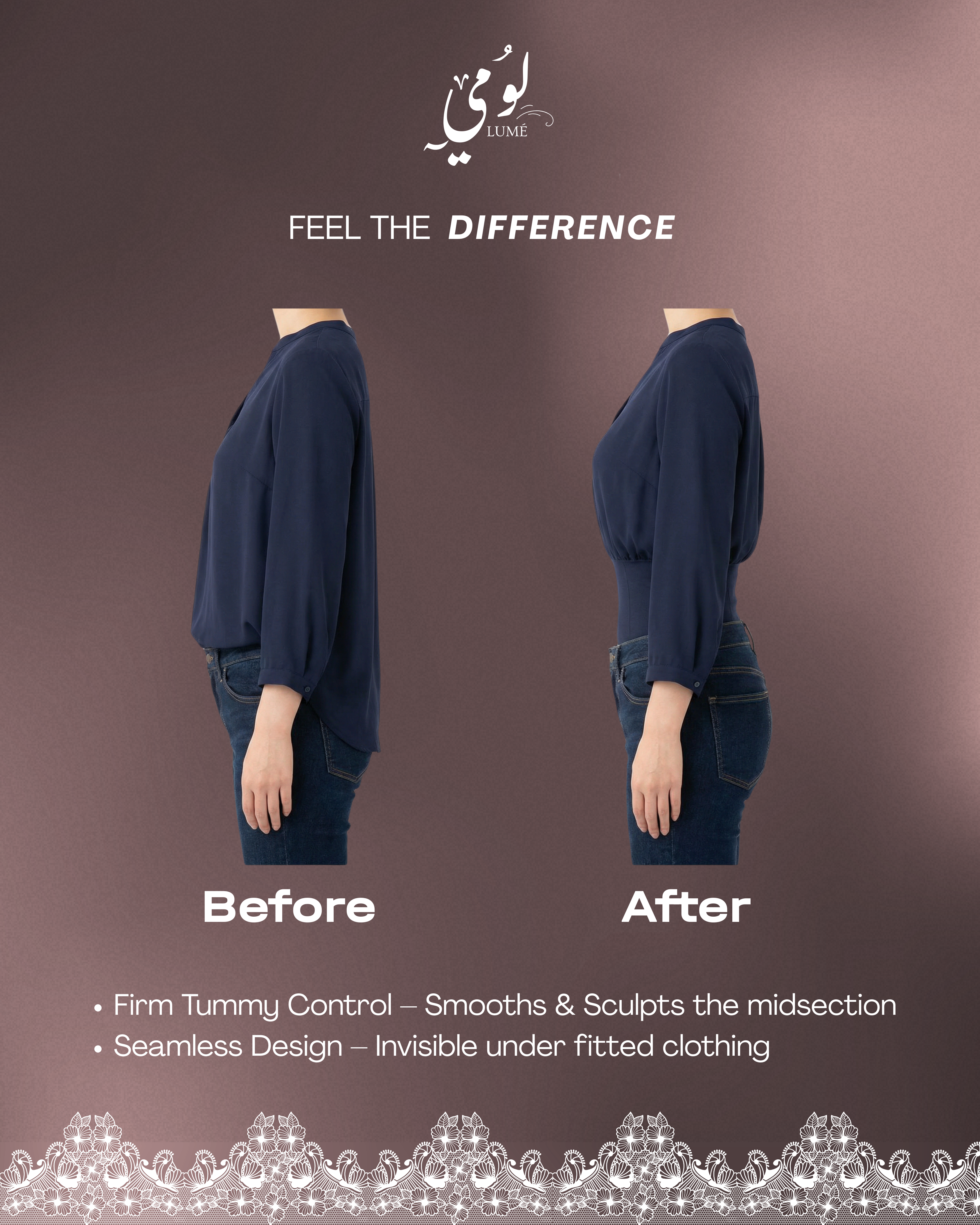 Lume Backless Tummy Bodysuit  Voile