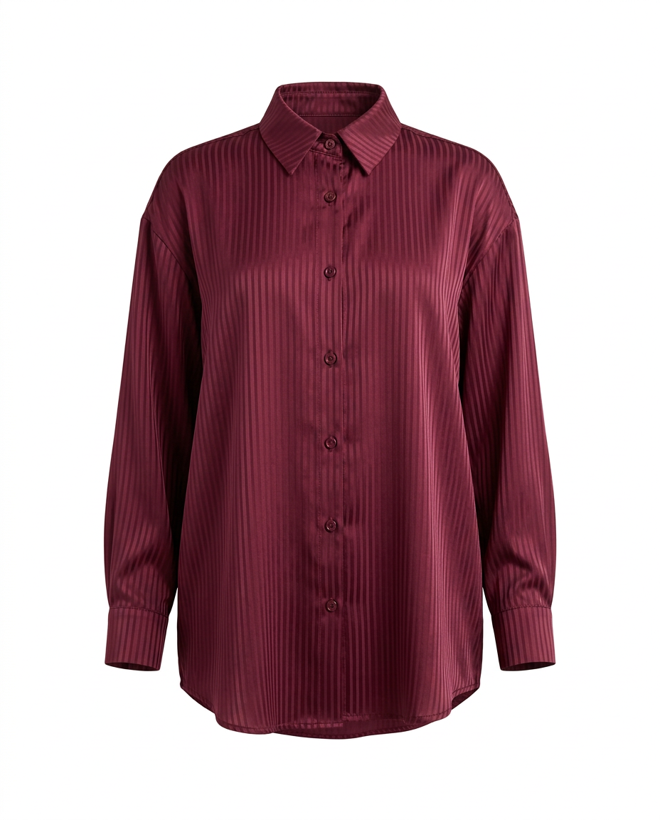 Julienne Striped Shirt – Button-Front Collared  Voile