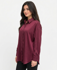 Julienne Striped Shirt – Button-Front Collared  Voile