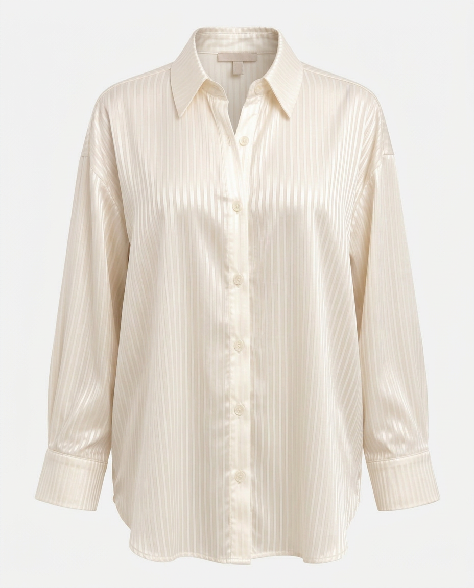 Julienne Striped Shirt – Button-Front Collared  Voile