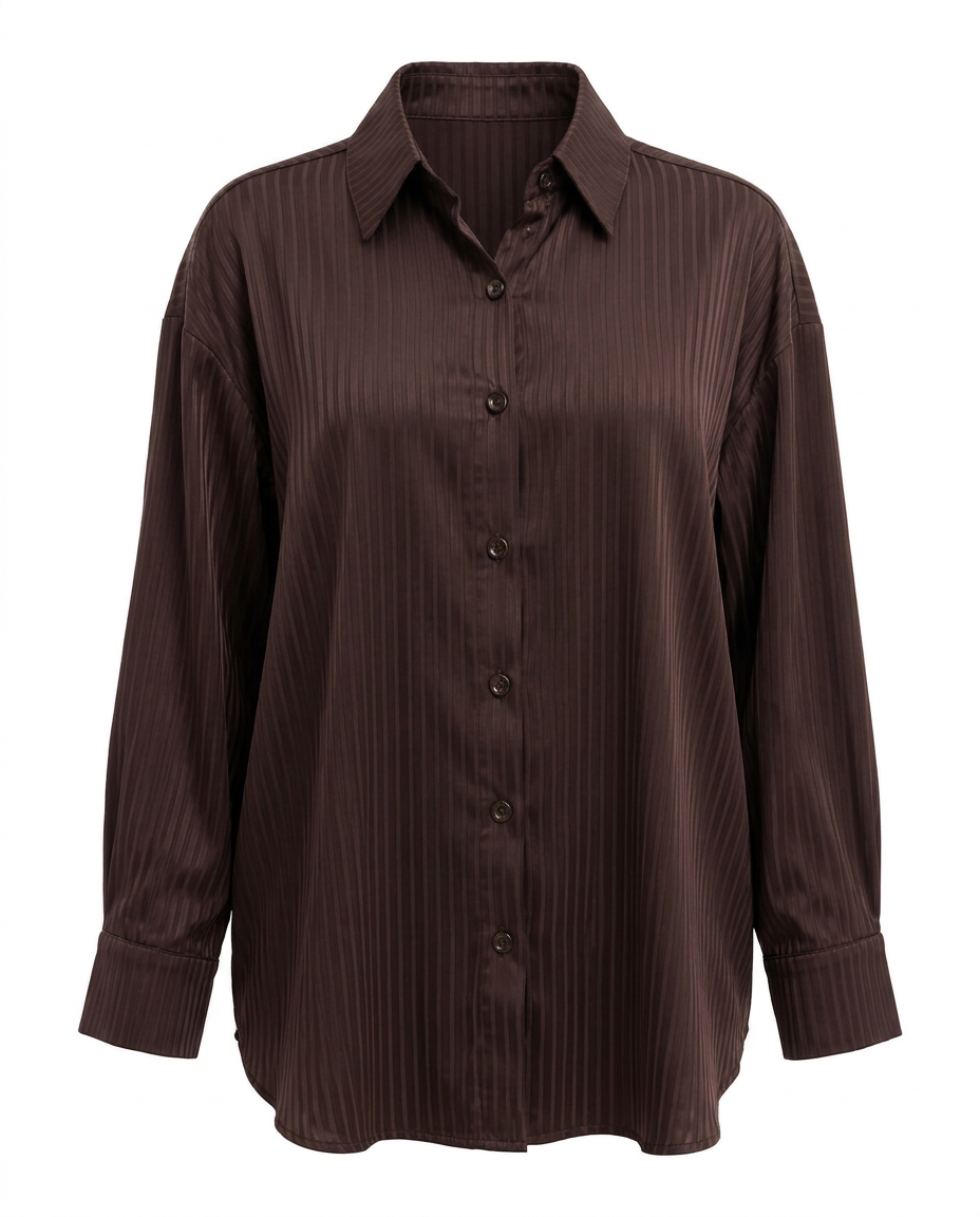 Julienne Striped Shirt – Button-Front Collared  Voile