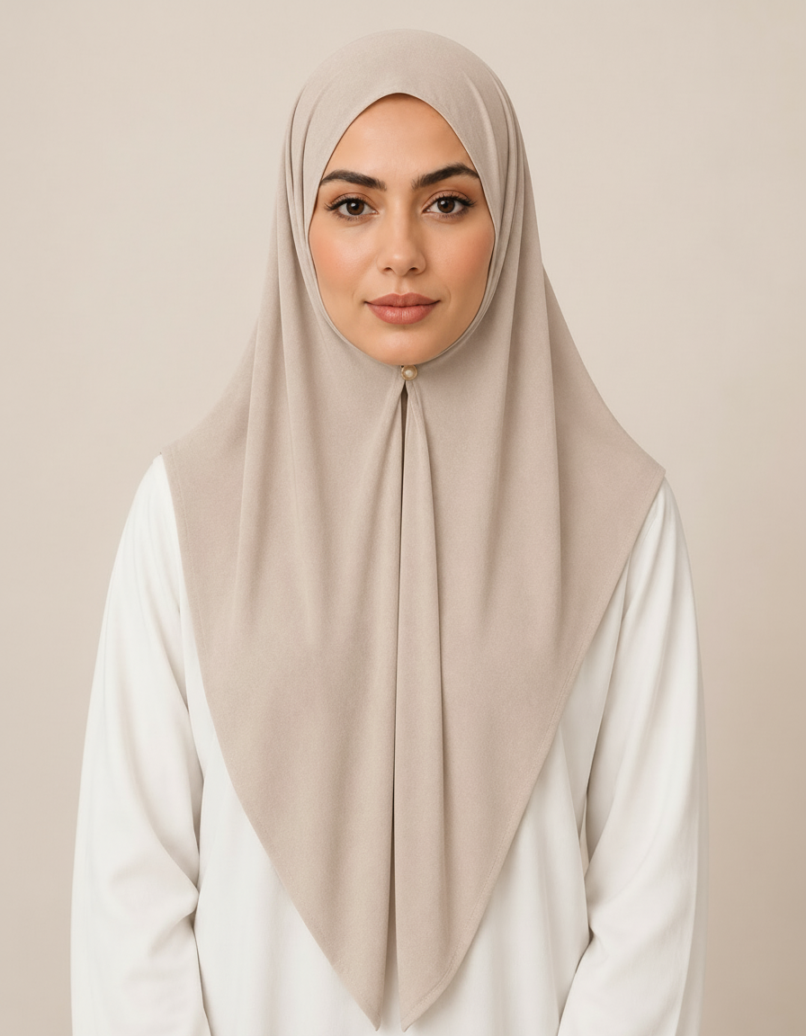 Emeraude-Rose Cotton Triangle Hijab – 100 × 100 cm  Voile