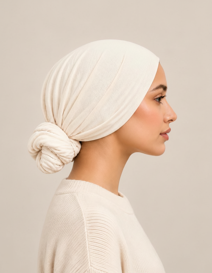 Emeraude-Rose Cotton Triangle Hijab – 100 × 100 cm  Voile