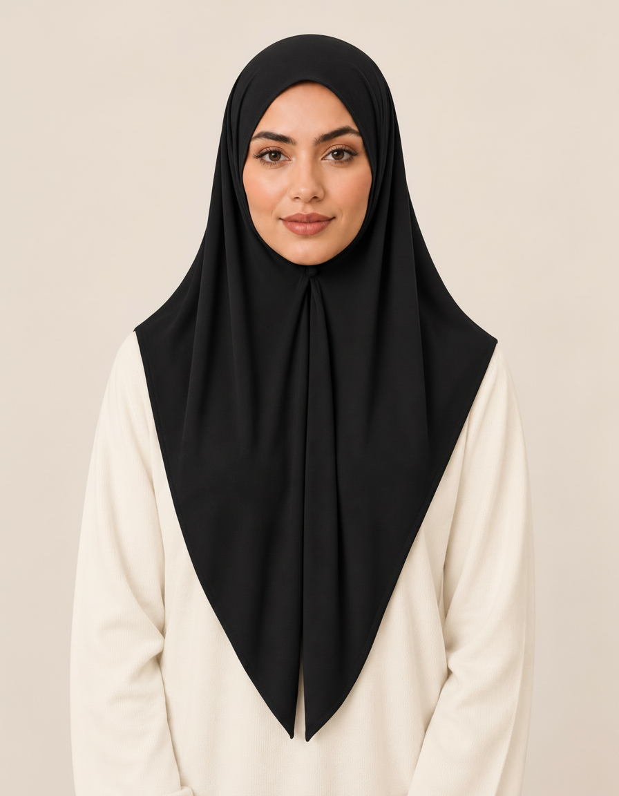 Emeraude-Rose Cotton Triangle Hijab – 100 × 100 cm  Voile