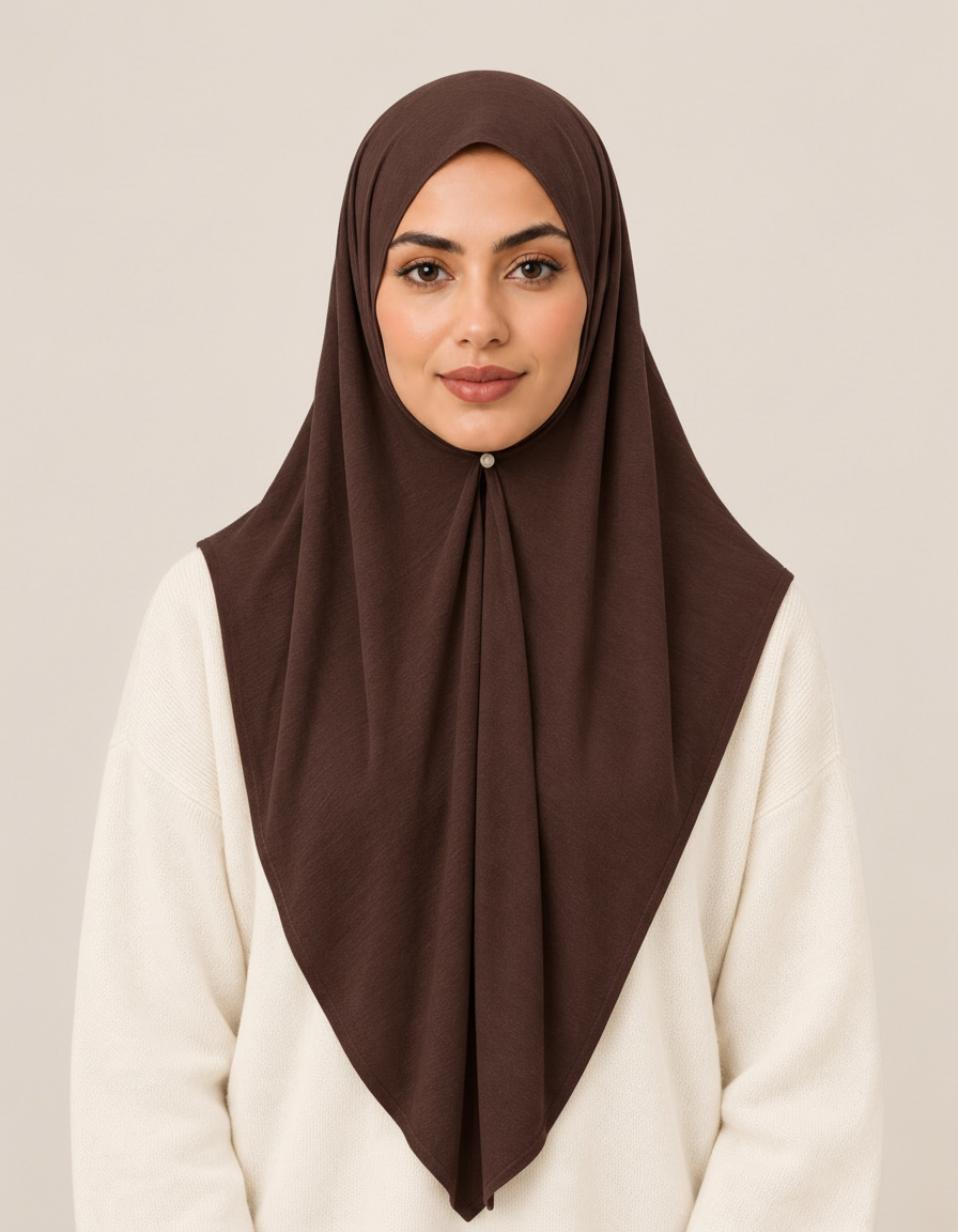 Emeraude-Rose Cotton Triangle Hijab – 100 × 100 cm  Voile