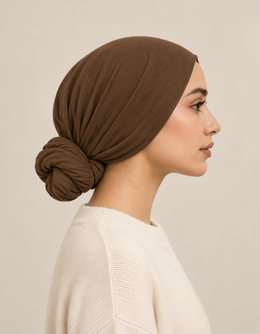 Emeraude-Rose Cotton Triangle Hijab – 100 × 100 cm  Voile