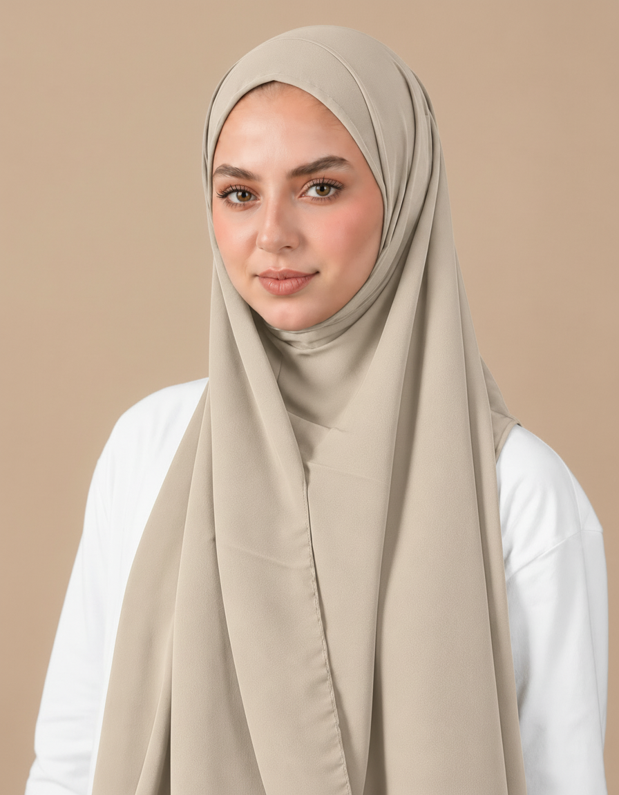 Germaine Shimmer Rectangular Hijab – 180 × 70 cm  Voile