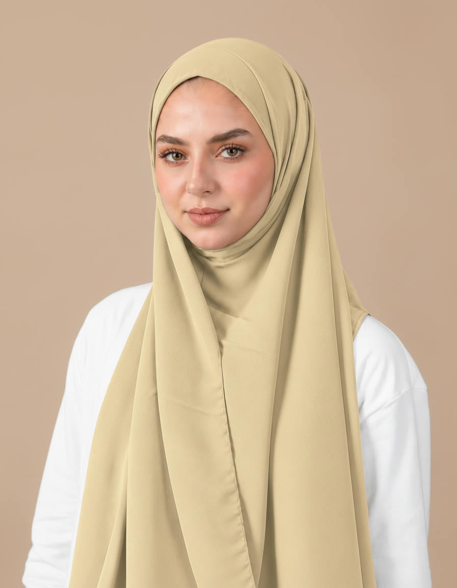 Germaine Shimmer Rectangular Hijab – 180 × 70 cm  Voile