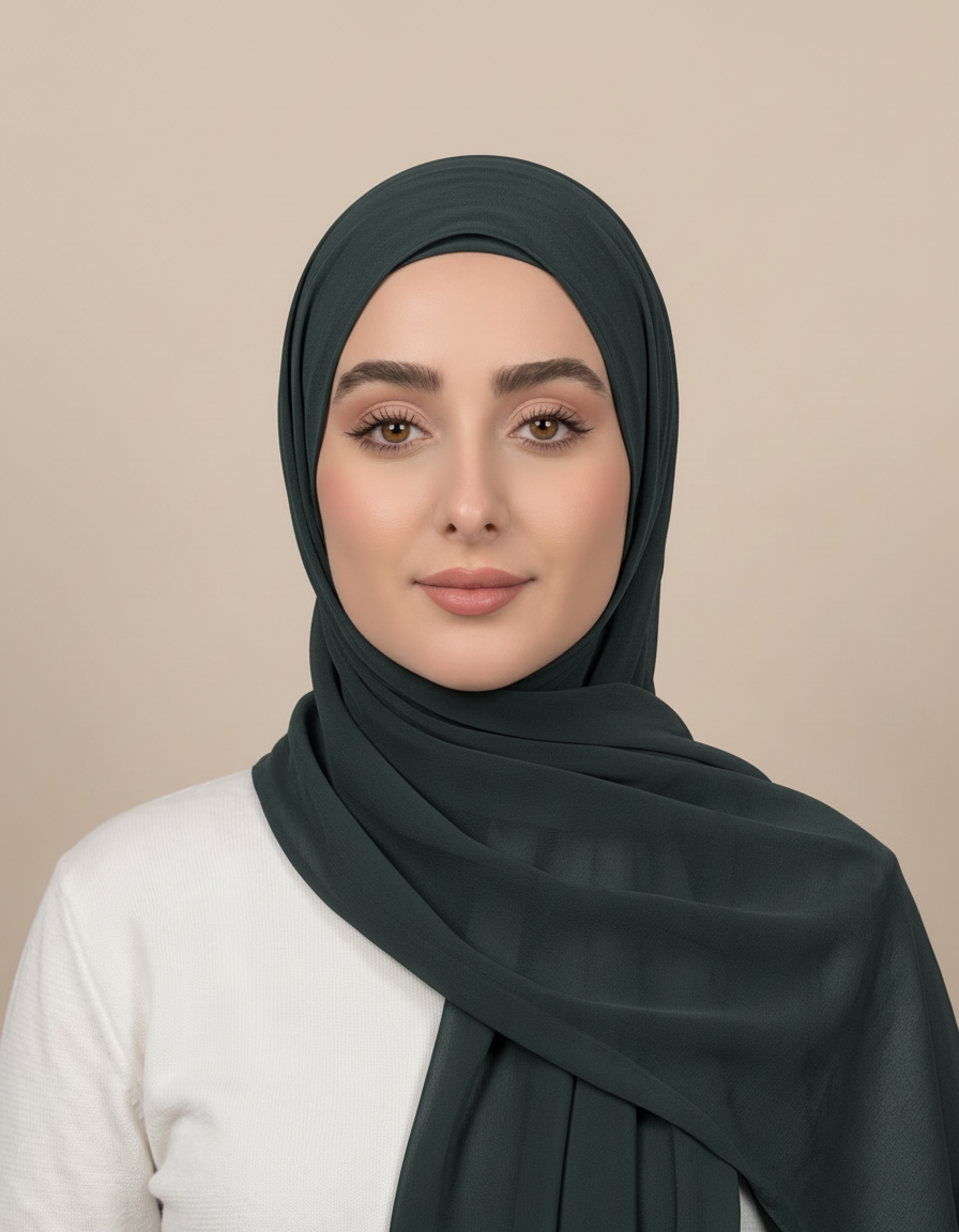 Gisela Shimmer Rectangular Hijab – 180 × 70 cm  Voile