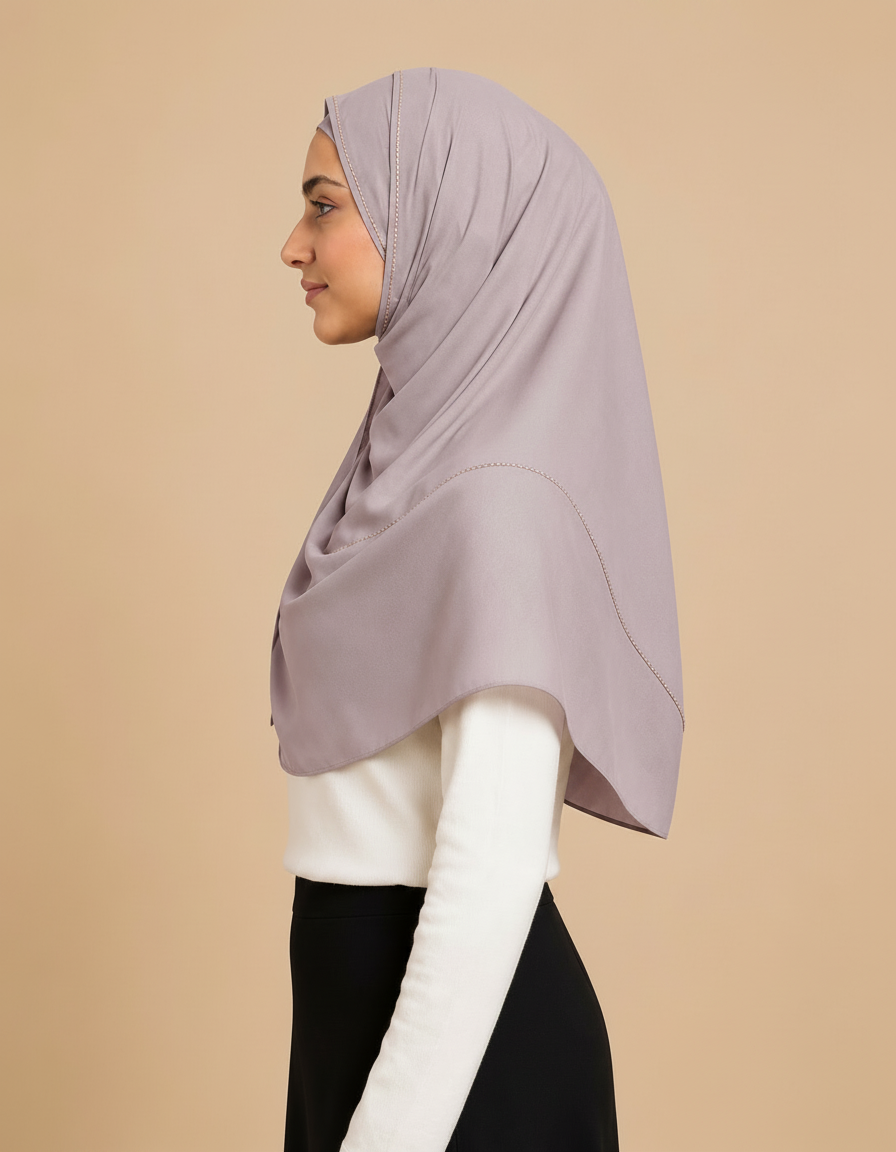 Fabiola Crystal Rectangular Hijab – 180 × 70 cm  Voile