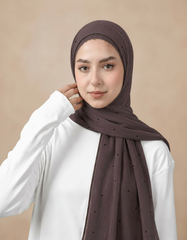 Gaetane Crystal Rectangular Hijab – 180 × 70 cm  Voile