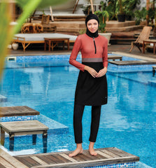Adasea Burkini Lycra Swimsuit-4435  Voile