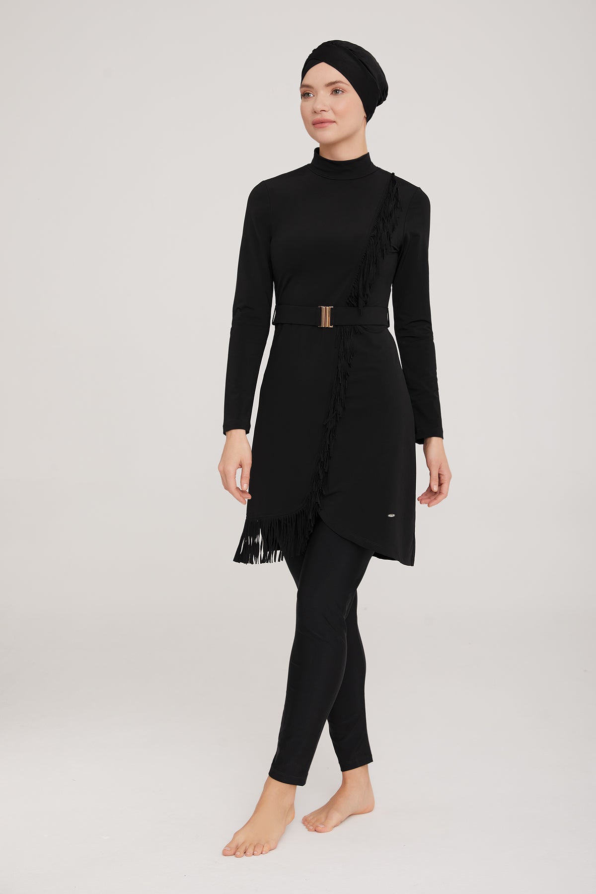 Adasea Burkini Lycra Swimsuit-4443  Voile