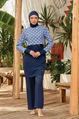 Adasea Burkini Lycra Swimsuit-4473  Voile
