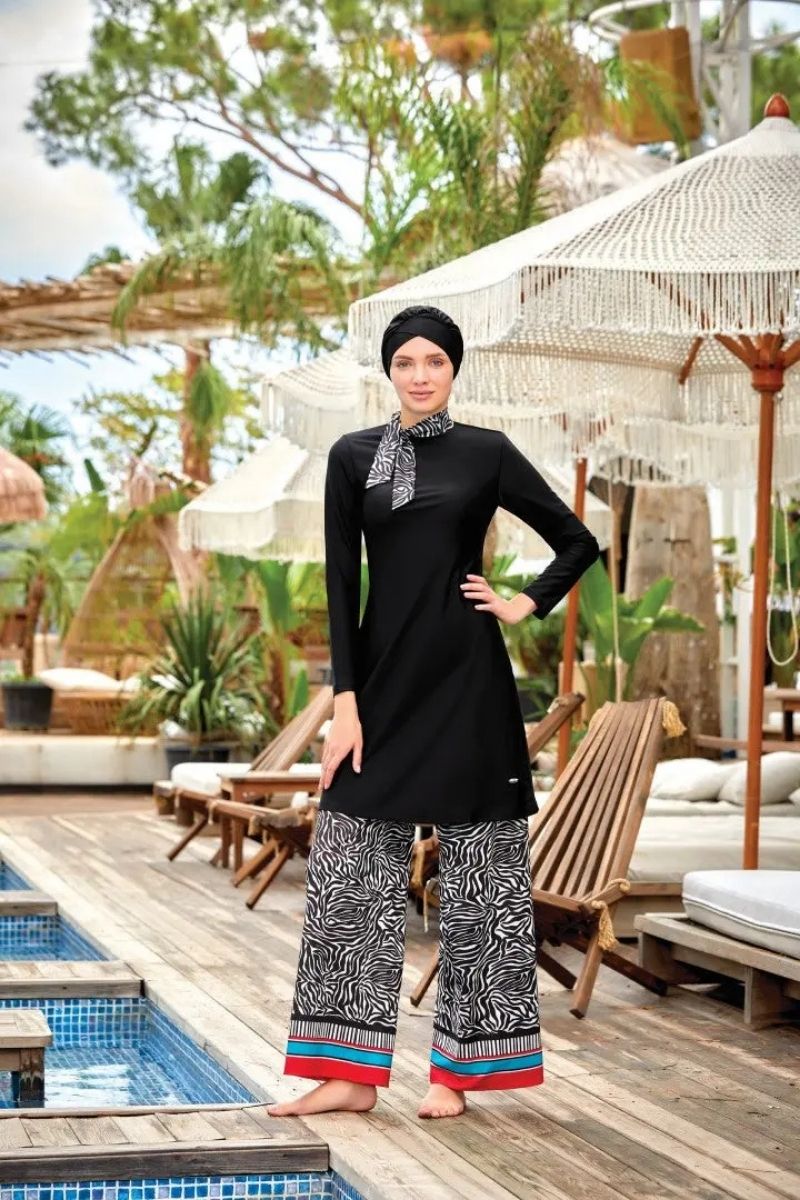 Adasea Burkini  Swimsuit-4416-B  Voile