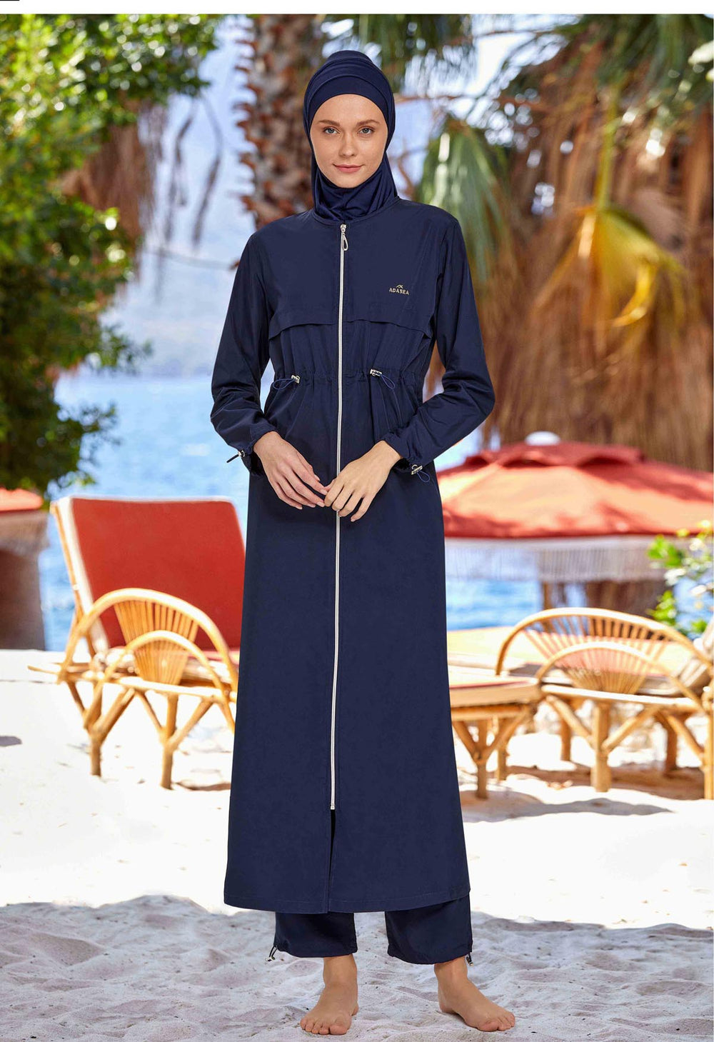 Adasea Burkini  Swimsuit-1267-B  Voile