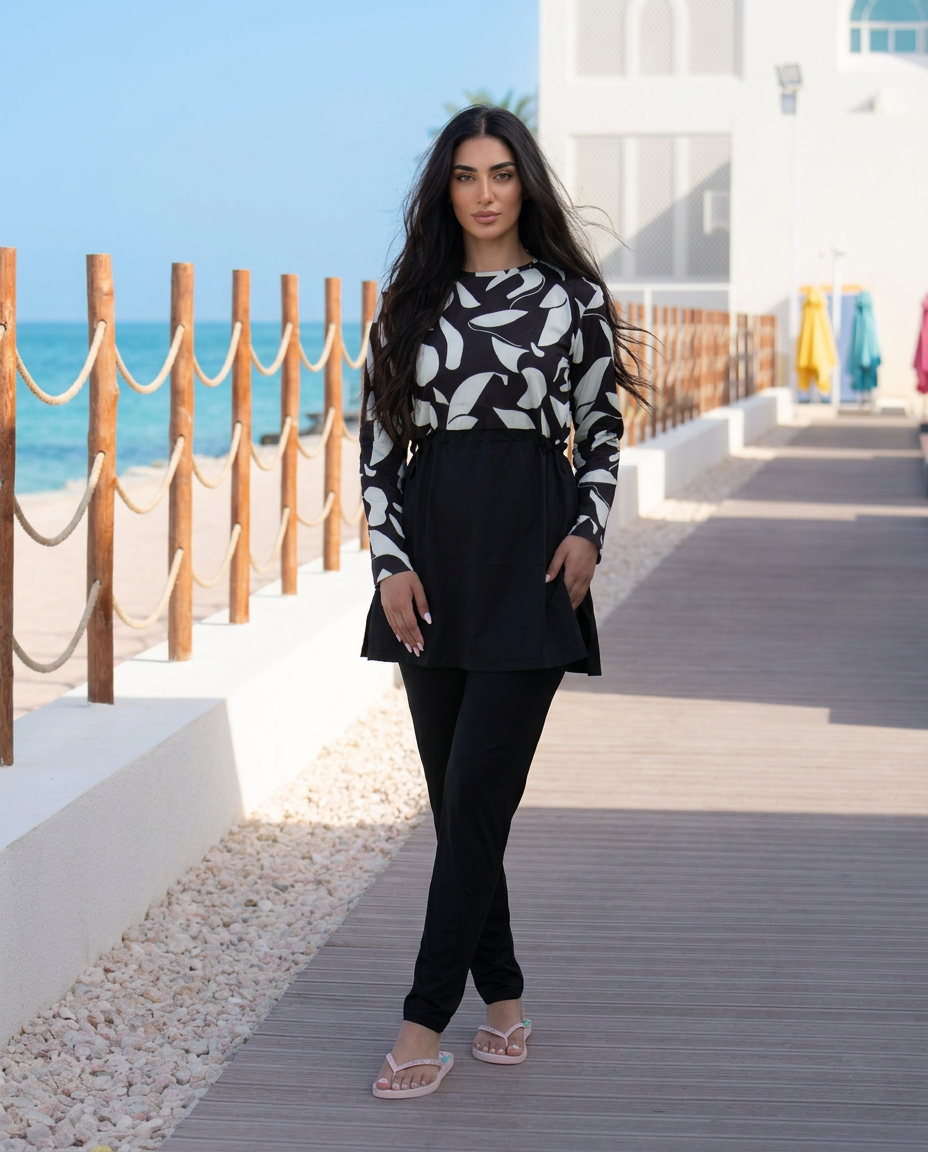 Rozamay Burkini Swimsuit-E021  Voile