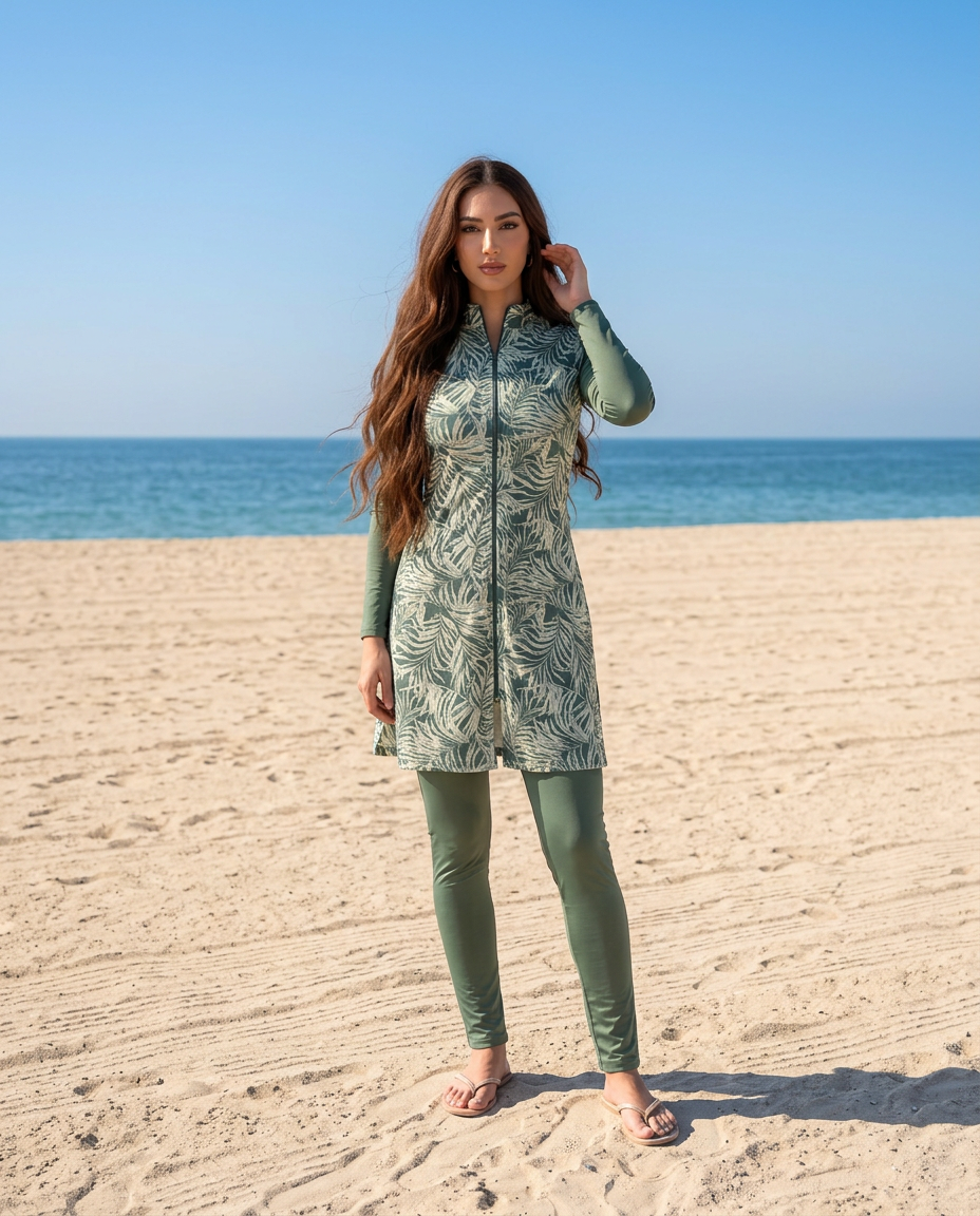 Rozamay Burkini Swimsuit-E018  Voile