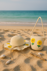 Beach kids Hat With Bag  Voile