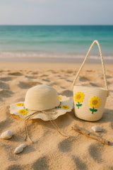 Beach kids Hat With Bag  Voile