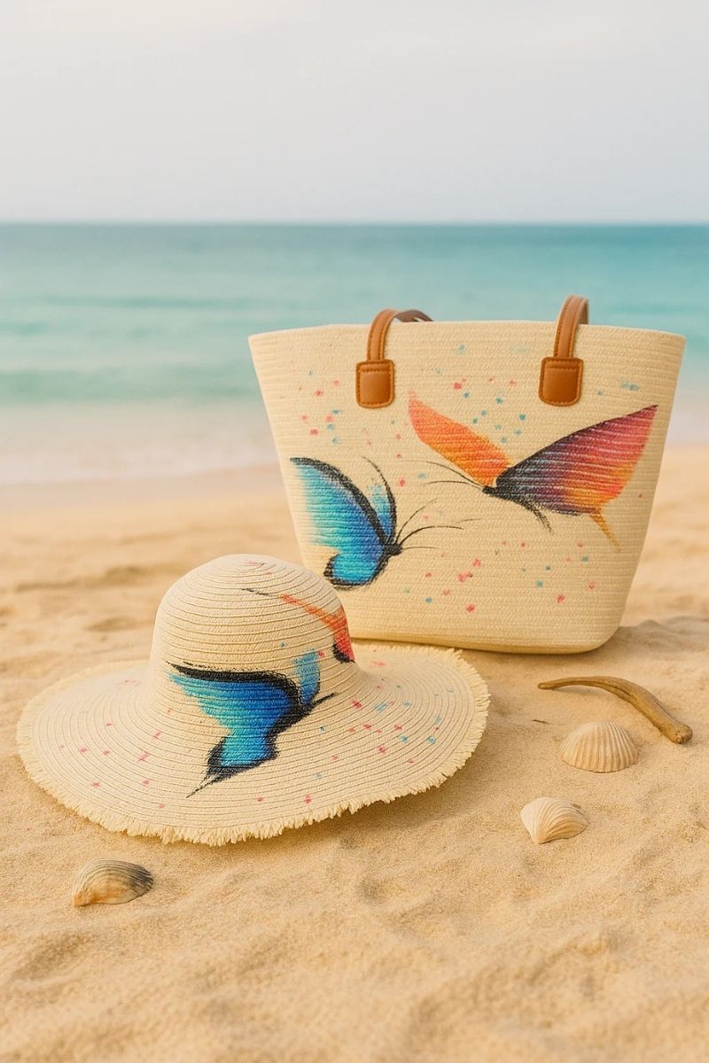 Beach Hat With Bag  Voile