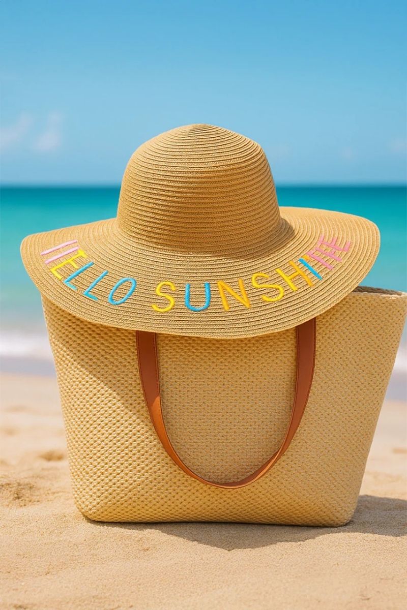 Beach Hat With Bag  Voile