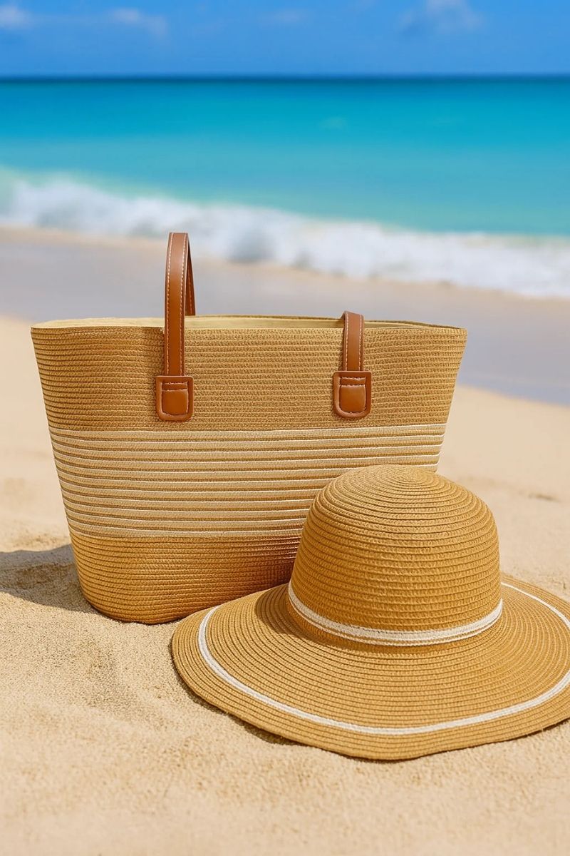 Beach Hat With Bag  Voile