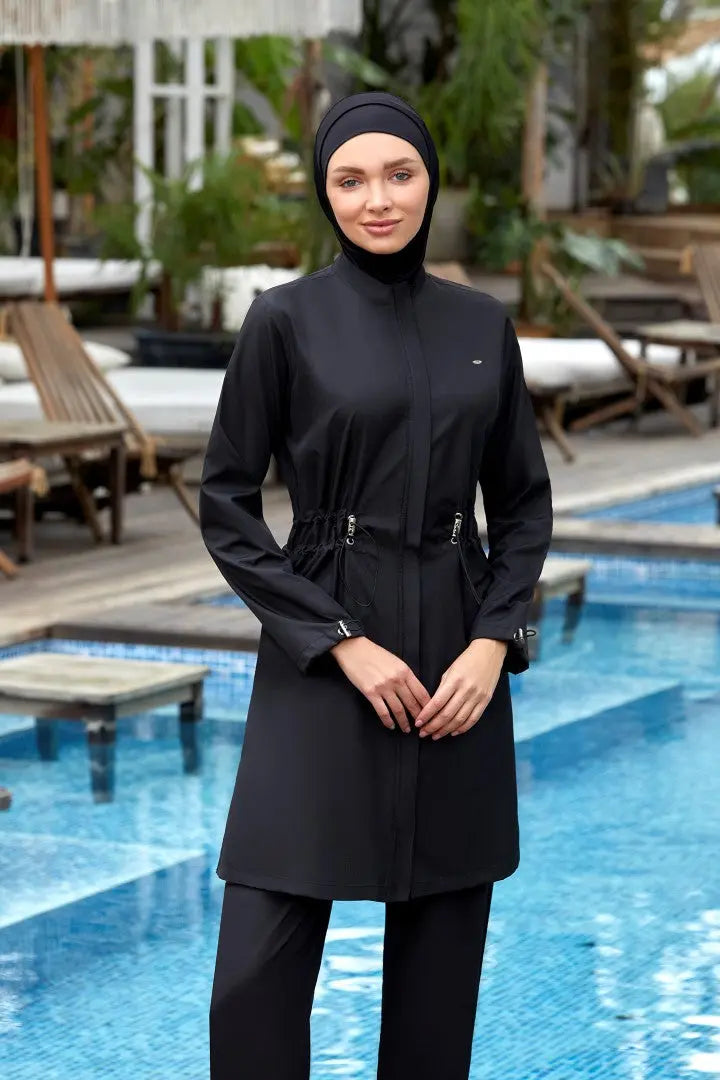 Adasea Burkini  Swimsuit-1347-B -  Voile