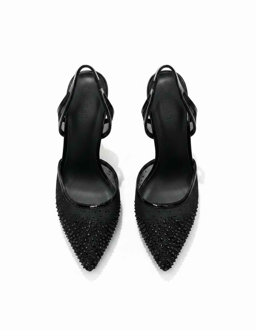 Georgette Mesh Stiletto Sandals – Slingback  UQ