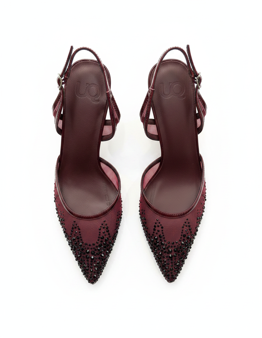 Georgette Mesh Stiletto Sandals – Slingback  UQ