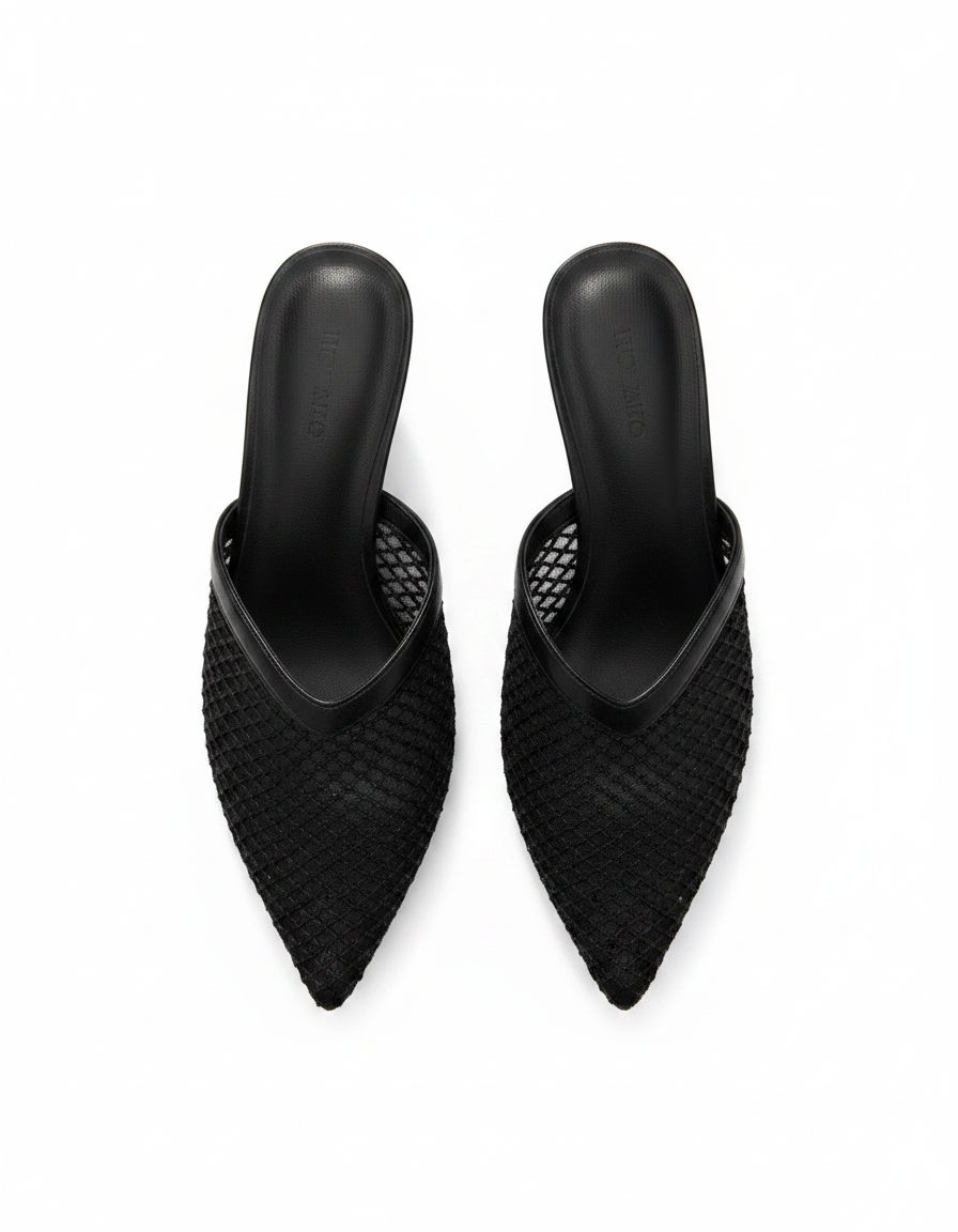 Fantine Mesh Stiletto Mules – Pointed Toe  UQ