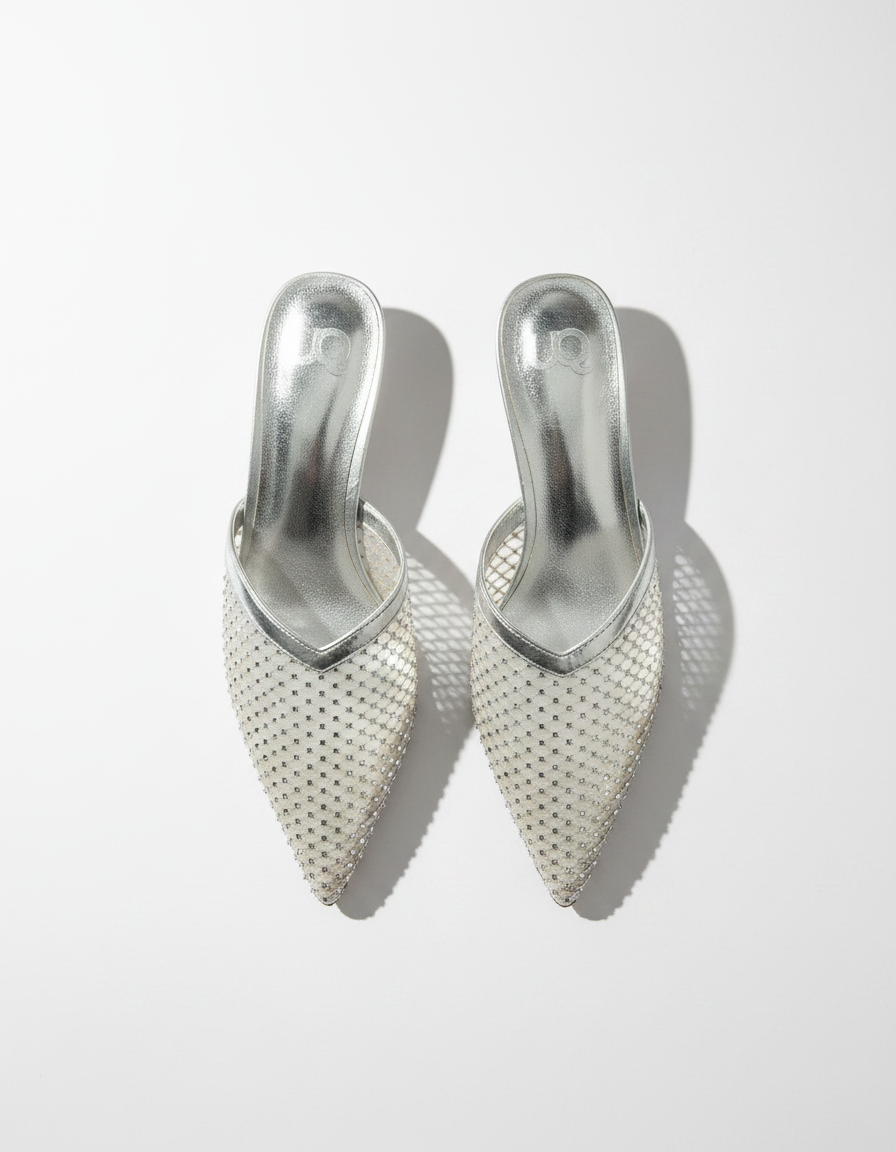 Fantine Mesh Stiletto Mules – Pointed Toe  UQ