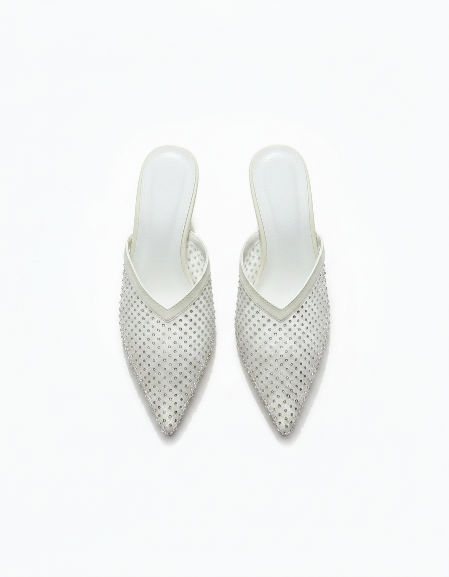 Fantine Mesh Stiletto Mules – Pointed Toe  UQ