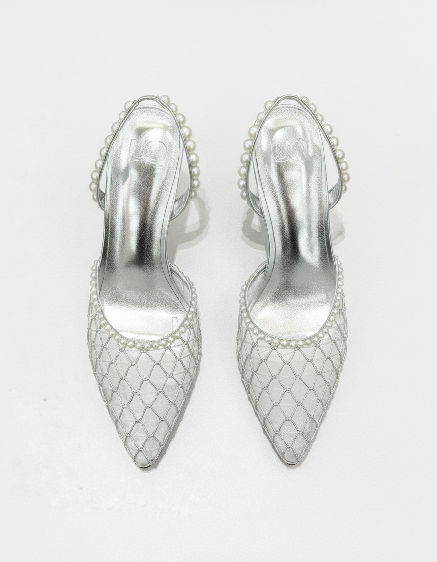 Charlotte Mesh Stiletto Sandals – Slingback  UQ