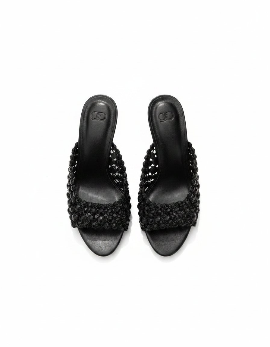 Fleurette Mesh Stiletto Sandals – Open Toe  UQ
