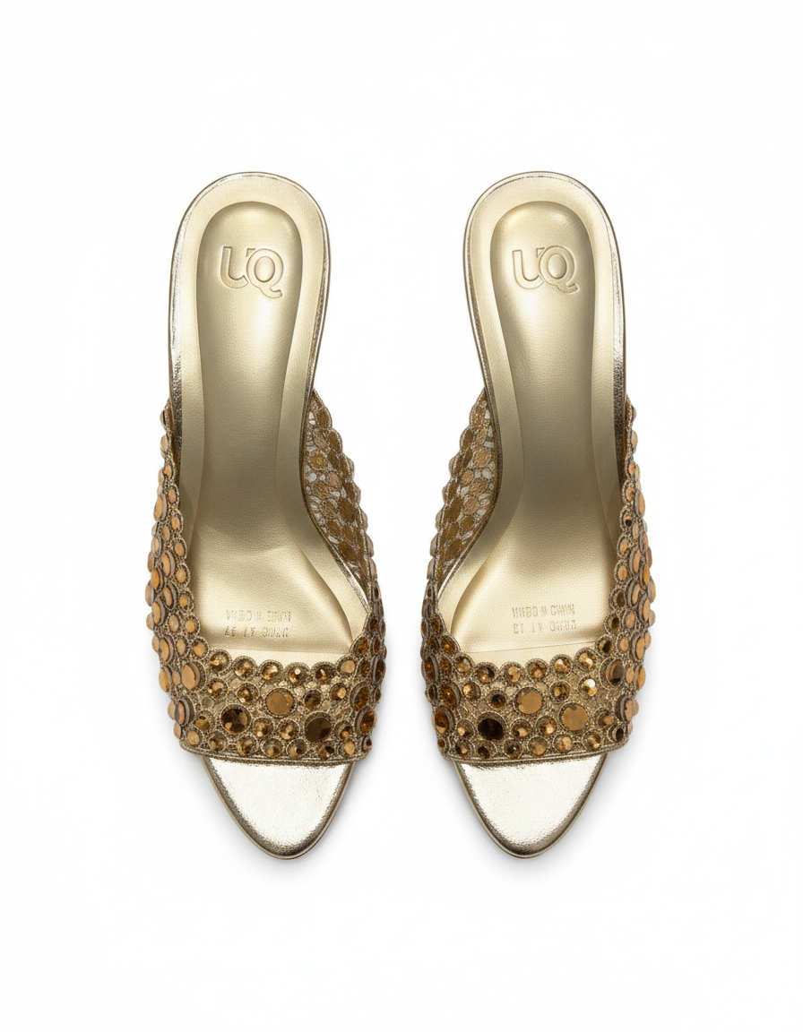 Fleurette Mesh Stiletto Sandals – Open Toe  UQ