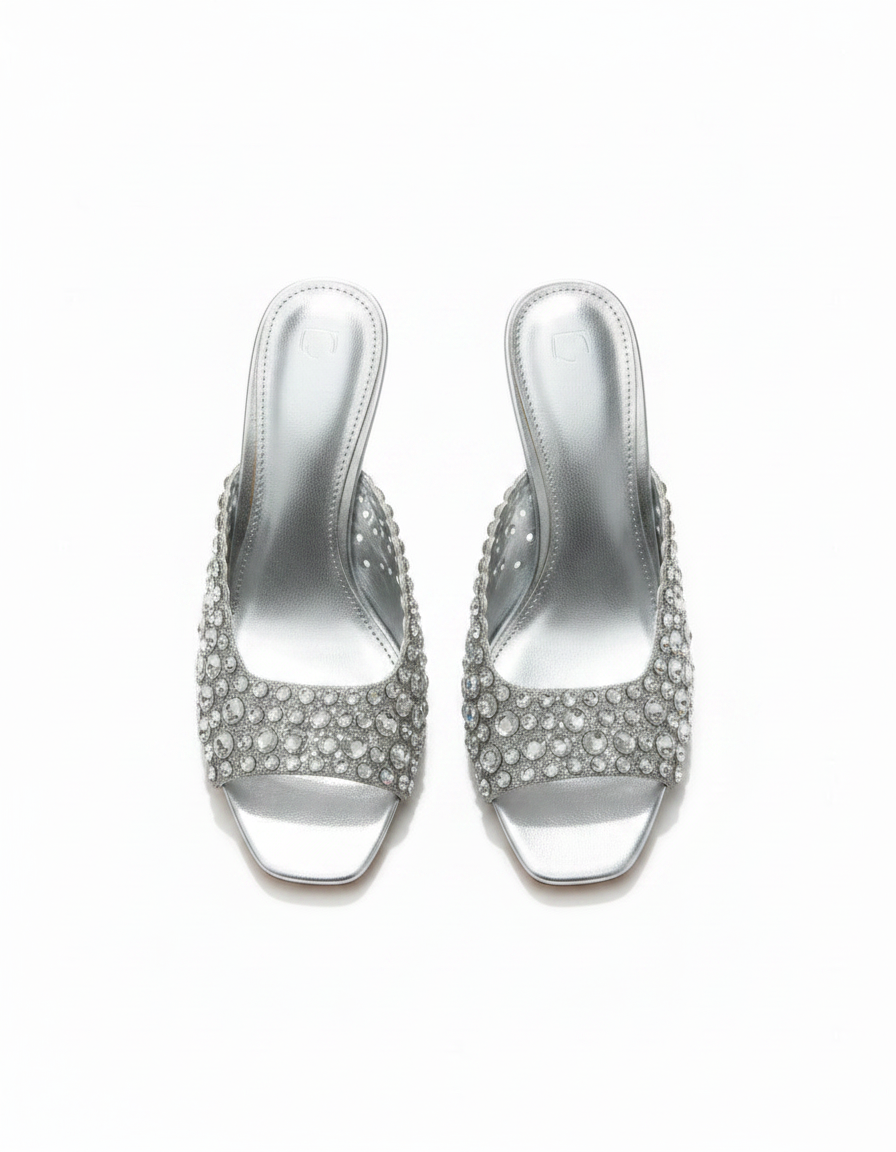 Fleurette Mesh Stiletto Sandals – Open Toe  UQ