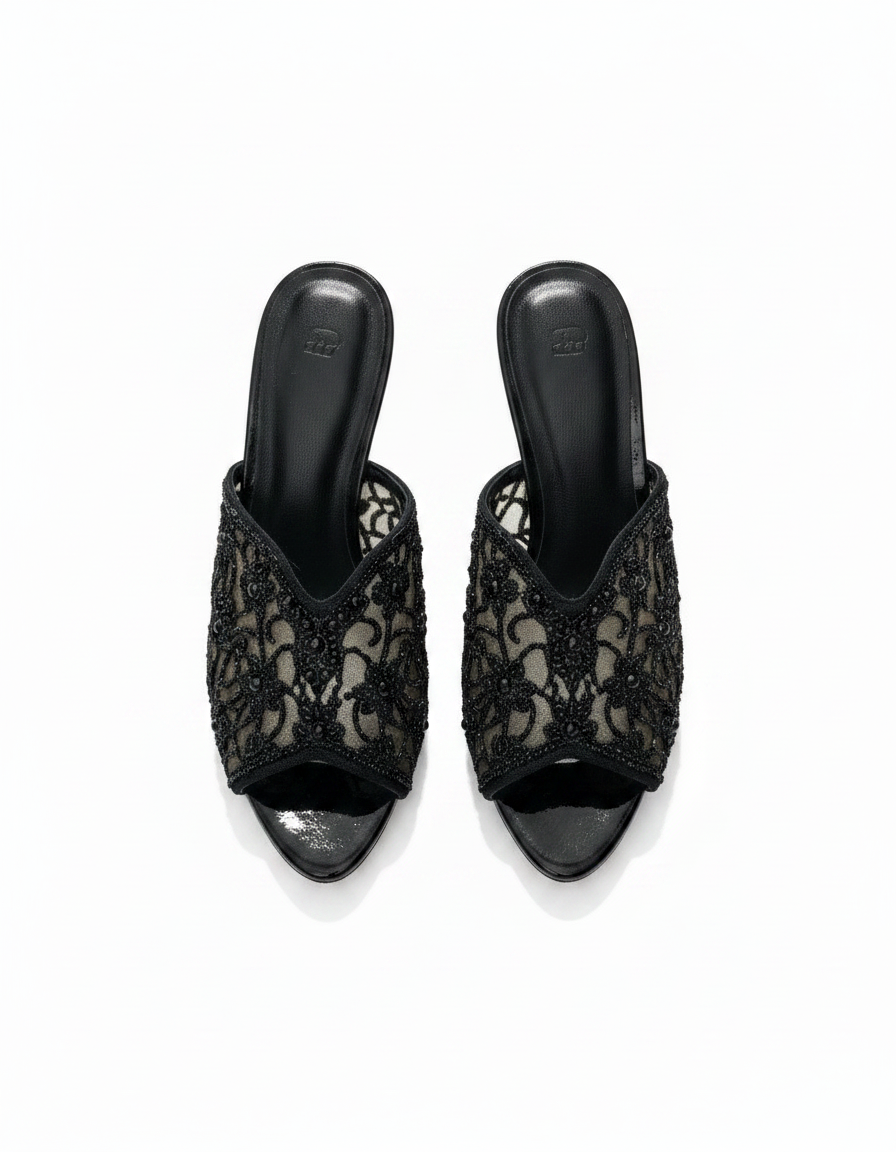 Felicie Mesh Stiletto Sandals – Open Toe  UQ